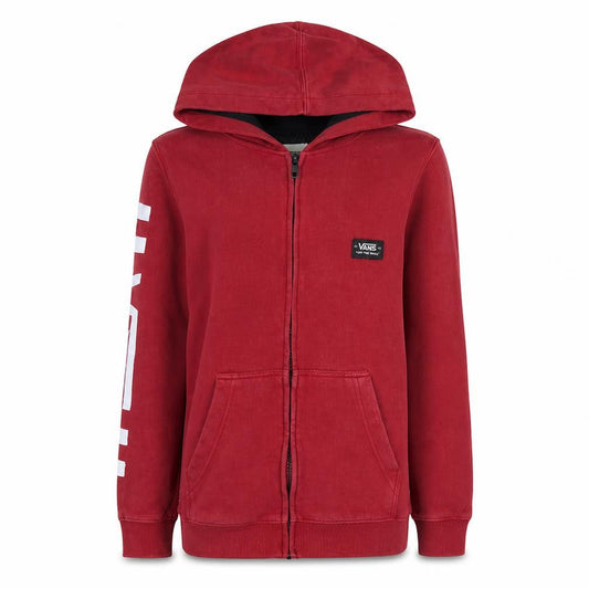 Vans Women Red Full Zip Hoodie Medium Hooded Sweatshirt Casual