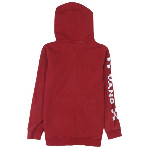 Vans Women Red Full Zip Hoodie Medium Hooded Sweatshirt Casual