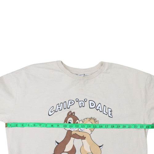 Disney Mickey & Friends Chip 'n' Dale Beige Women's Sweatshirt Size 16-18