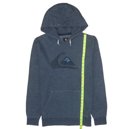 Quiksilver Mens Blue Pullover Hoodie M Fleece Logo Surf Style