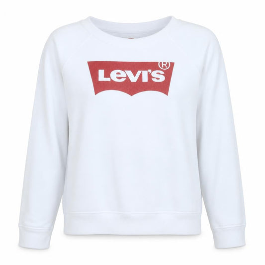 Levi's Womens White Logo Crew Neck Pullover Sweatshirt Size L