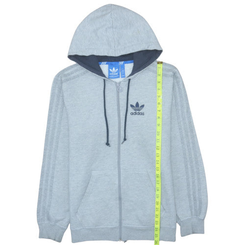 Adidas Men’s Grey Full Zip Hoodie Fleece Lined Size M Sportswear