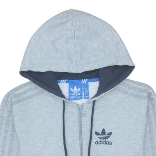 Adidas Men’s Grey Full Zip Hoodie Fleece Lined Size M Sportswear