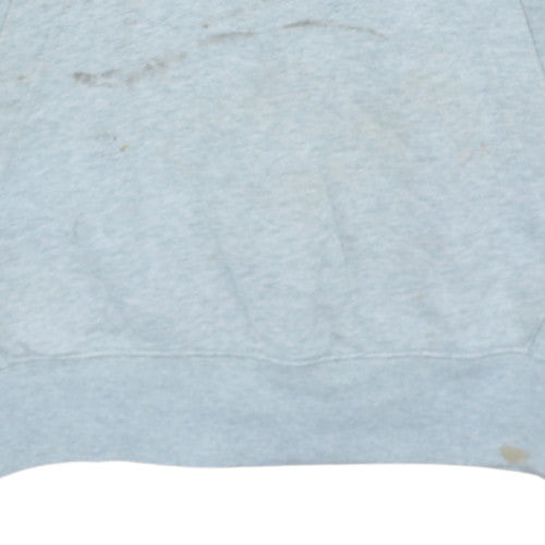 Nike Men's Grey and Black Pullover Hoodie Small with Logo Detail