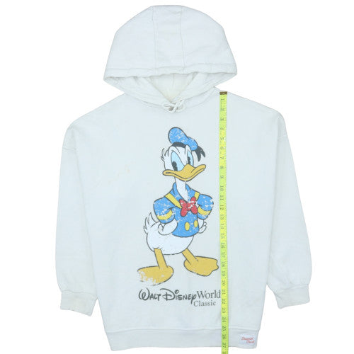 Disney Mickey & Friends Women's White Pullover Hoodie S Donald Duck Classic
