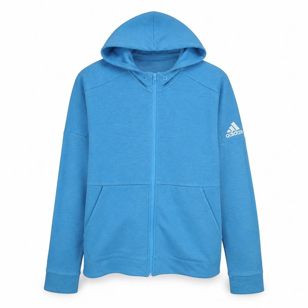 Adidas Men's Blue Full Zip Hooded Jumper Size M Regular Fit