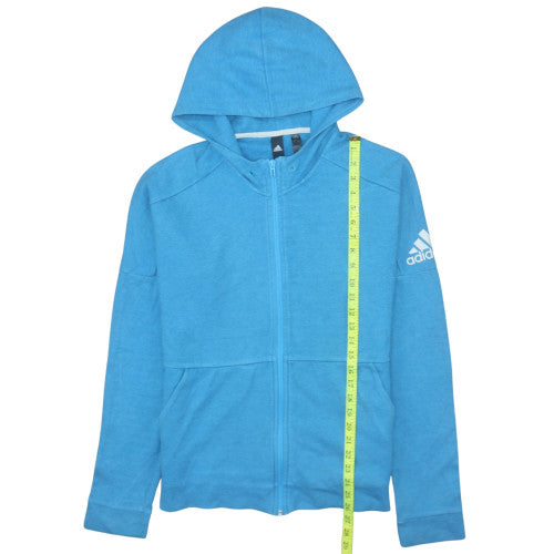 Adidas Men's Blue Full Zip Hooded Jumper Size M Regular Fit