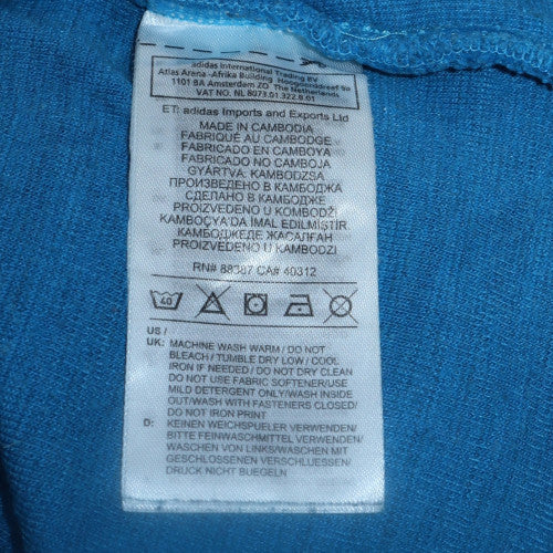 Adidas Men's Blue Full Zip Hooded Jumper Size M Regular Fit