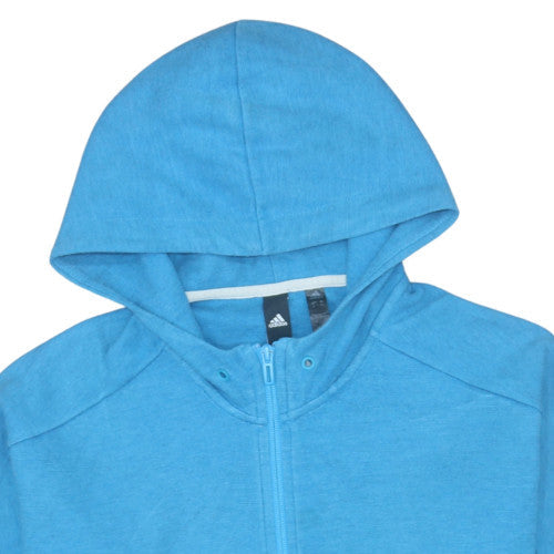Adidas Men's Blue Full Zip Hooded Jumper Size M Regular Fit