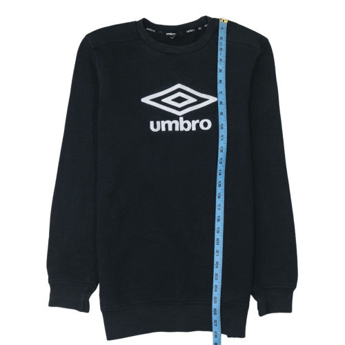 Umbro Men Black Small Crew Neck Pullover Sweatshirt