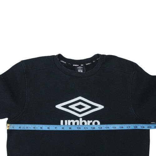 Umbro Men Black Small Crew Neck Pullover Sweatshirt