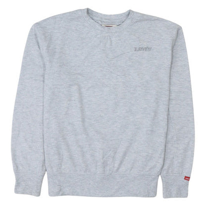 Additional front view of Levi's boys’ grey 12 years pullover sweatshirt crew neck logo jumper