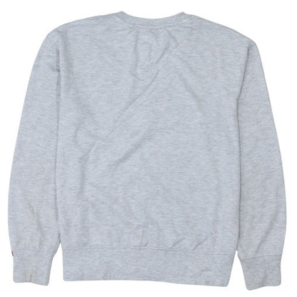 Brand and care label for Levi's boys’ grey 12 years pullover sweatshirt crew neck logo jumper
