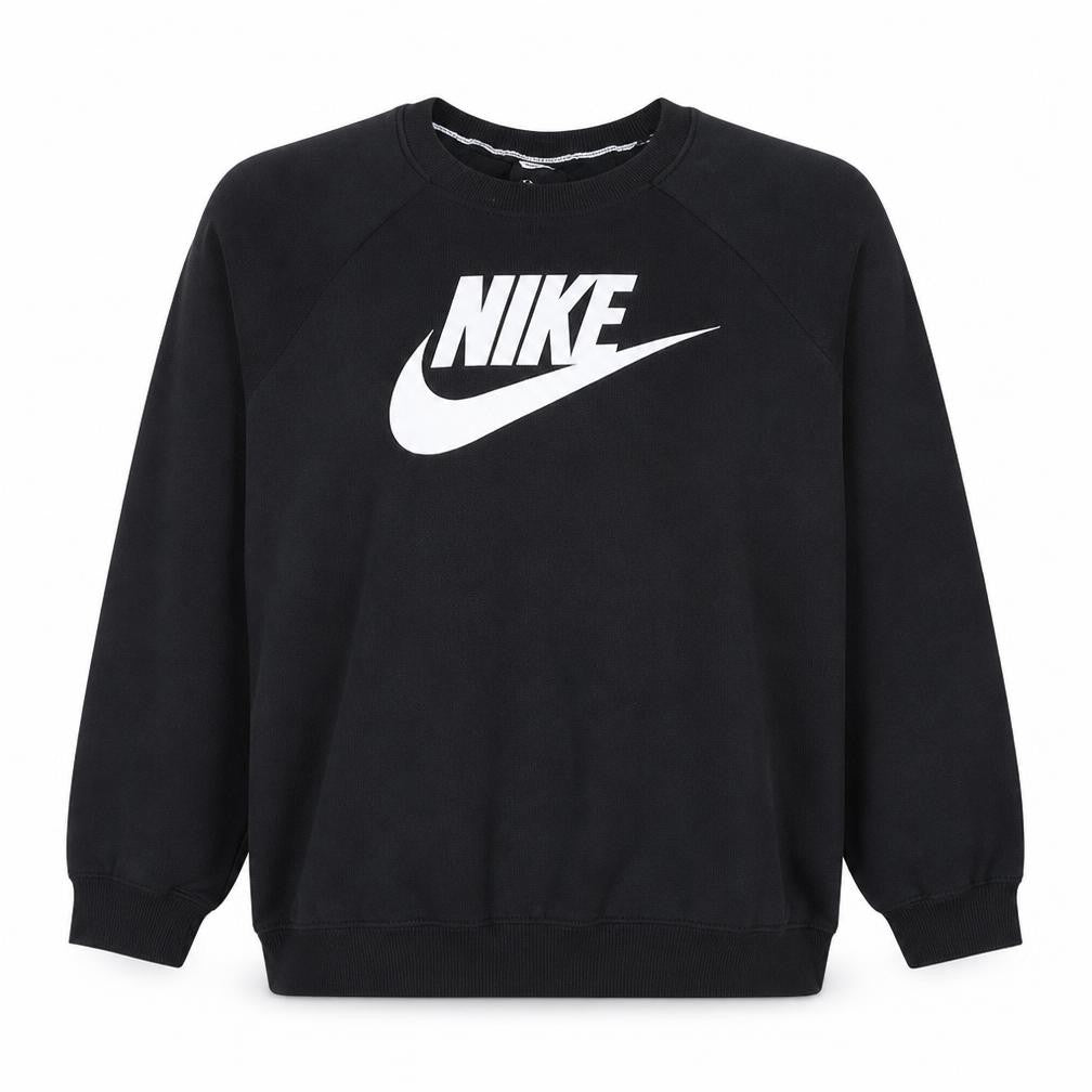 Nike Womens Black Pullover Sweatshirt L Logo Crew Neck Casual