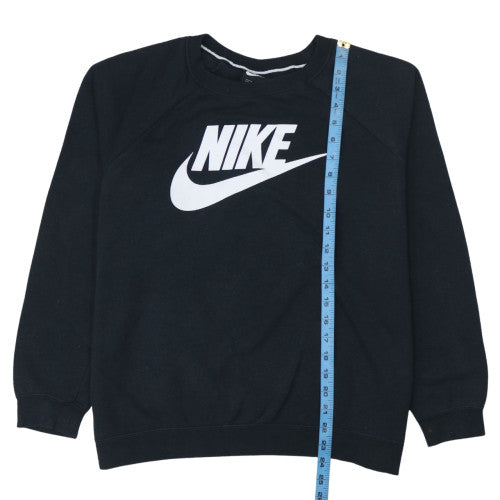 Nike Womens Black Pullover Sweatshirt L Logo Crew Neck Casual