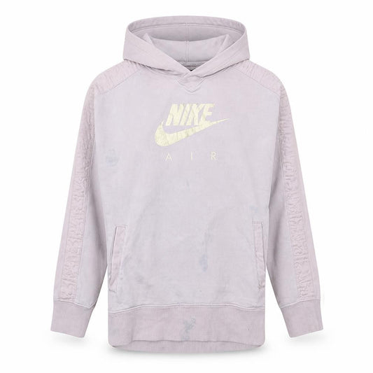 Front view of Nike girls’ pink hoodie xl logo pullover long sleeve casual sweatshirt