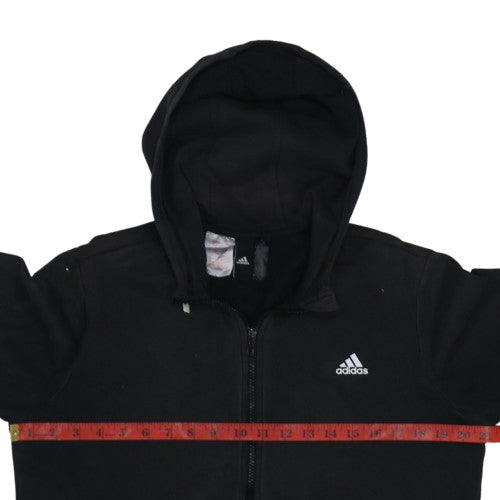 Adidas Boys Black and Grey Full Zip Hoodie - Size 13-14 Years