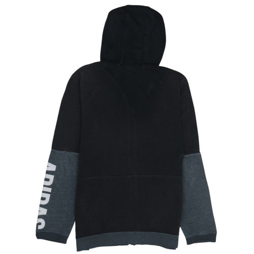Adidas Boys Black and Grey Full Zip Hoodie - Size 13-14 Years