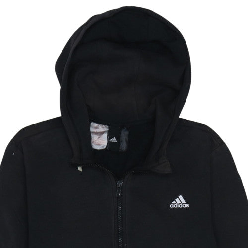 Adidas Boys Black and Grey Full Zip Hoodie - Size 13-14 Years
