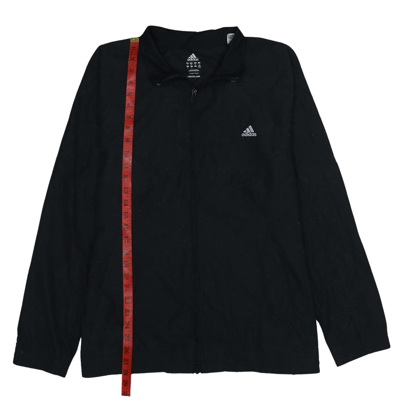 adidas Women Black 2XL Sports Full Zip Jacket Lightweight