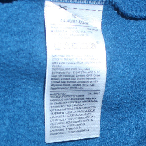 GAP Men's Blue Full Zip Hoodie Size M Logo Fleece Sweatshirt