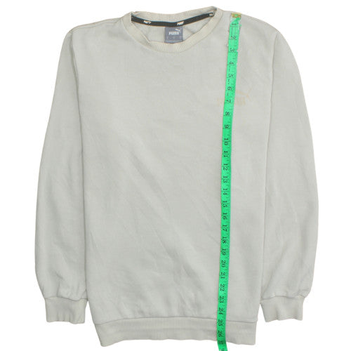 Puma Men's Beige Small Crew Neck Pullover Fleece Sweatshirt