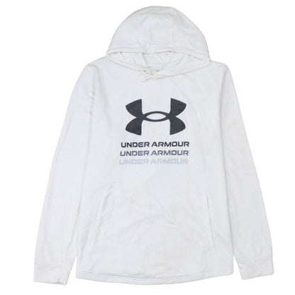 Under Armour Men's White XL Hooded Basic Jacket with Logo