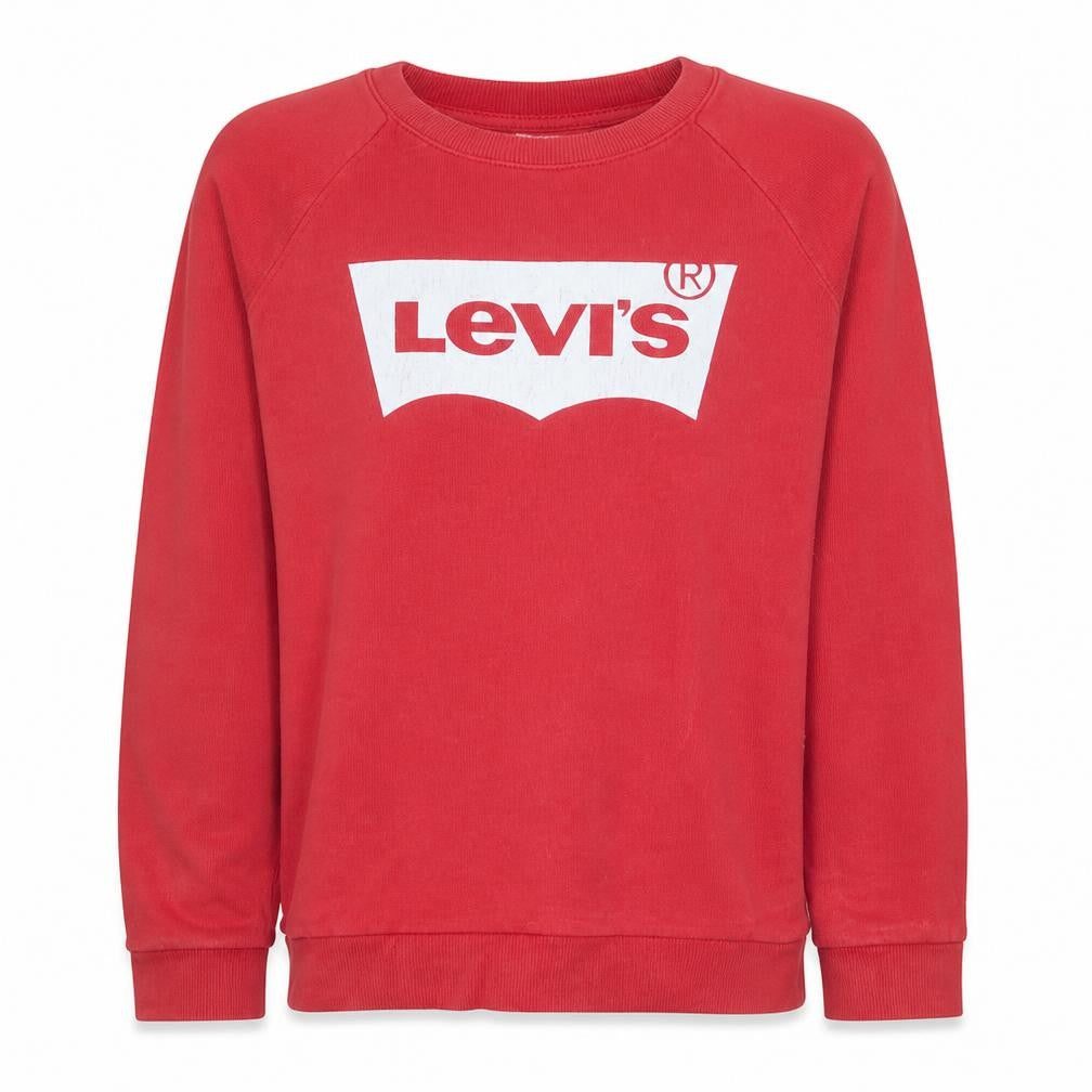 Levi's Men's Red Crew Neck Logo Pullover Sweatshirt Size S
