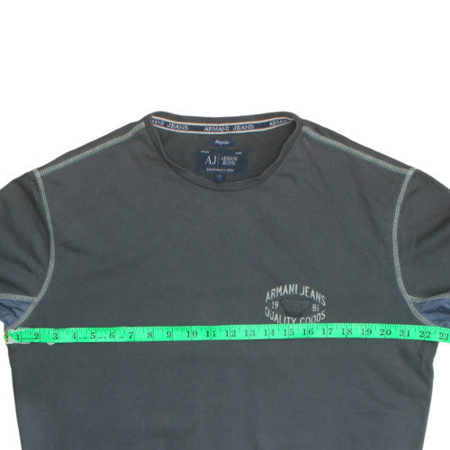 Armani Jeans Men's Grey XL Regular Fit Long Sleeve Cotton Top