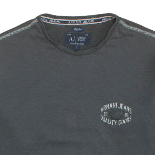 Armani Jeans Men's Grey XL Regular Fit Long Sleeve Cotton Top