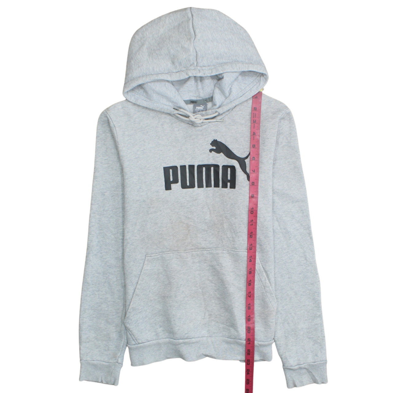 Puma Womens Grey Size 12 Pullover Hoodie Sweatshirt