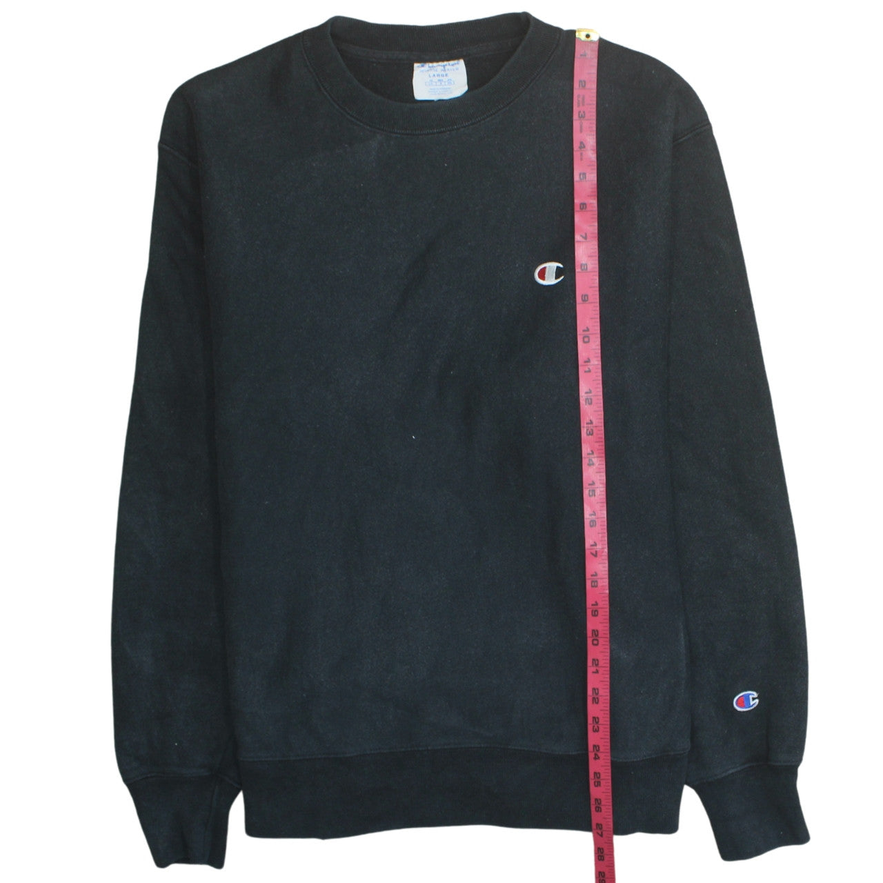 Champion Men's Black Large Pullover Sweatshirt Crew Neck Fleece