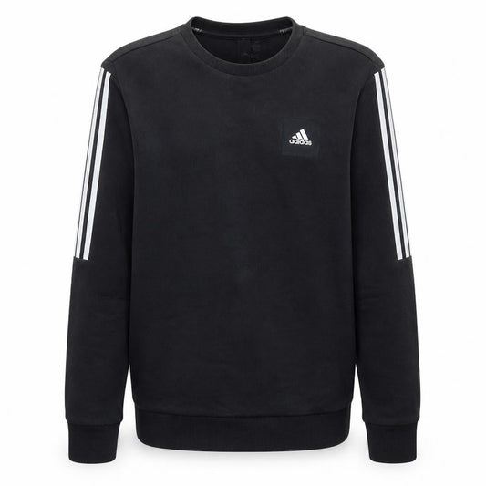 Adidas Men's Black Small Crew Neck Pullover Sweatshirt