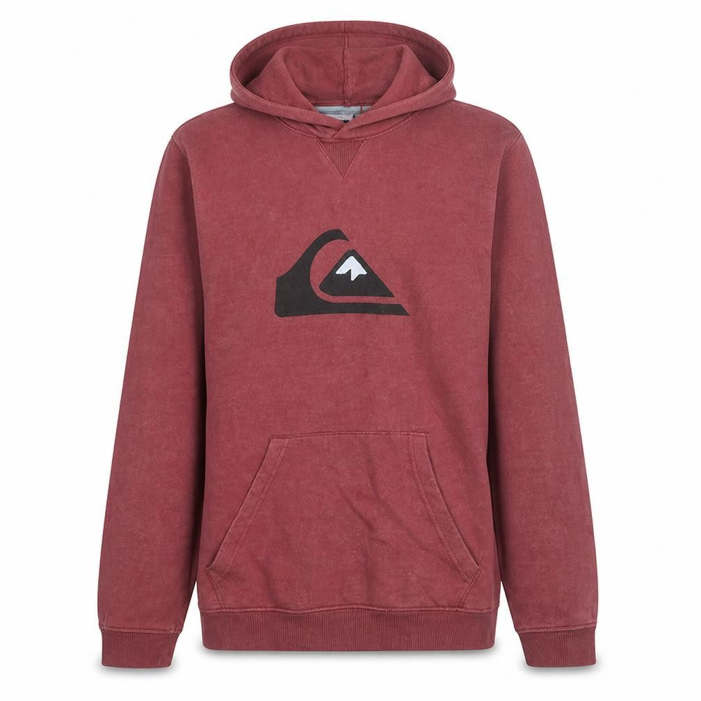 Quiksilver Womens Red Pullover Hoodie Size L Cotton Logo Casual