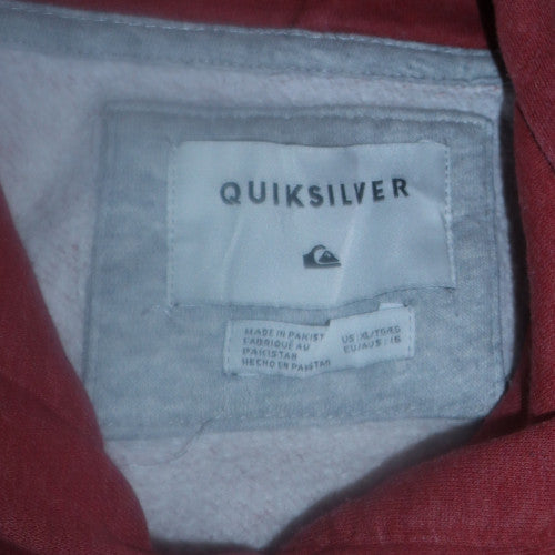 Quiksilver Womens Red Pullover Hoodie Size L Cotton Logo Casual