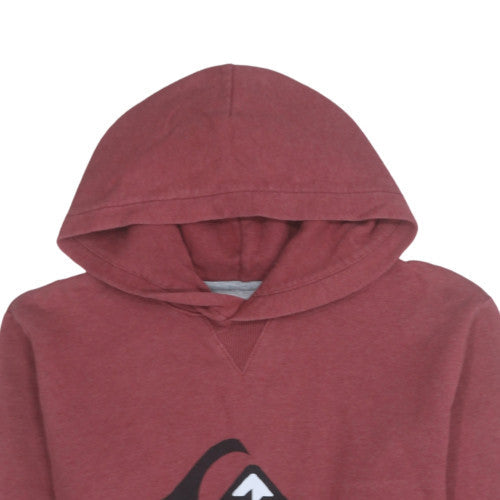 Quiksilver Womens Red Pullover Hoodie Size L Cotton Logo Casual
