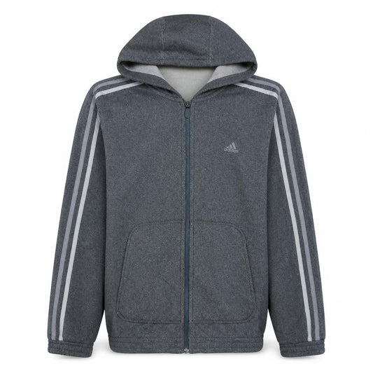 adidas Men's Grey Full Zip Fleece Hoodie Size M Sportswear