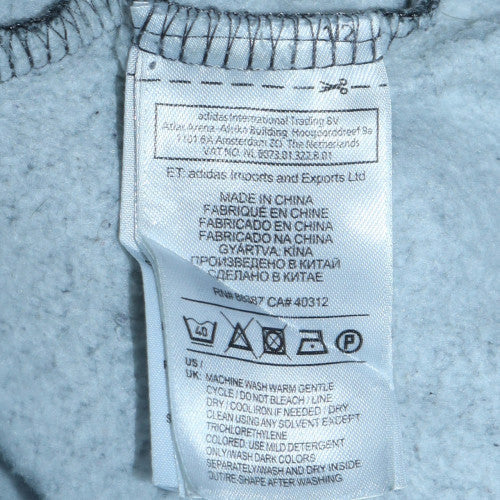 adidas Men's Grey Full Zip Fleece Hoodie Size M Sportswear