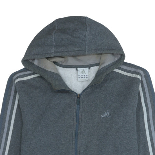 adidas Men's Grey Full Zip Fleece Hoodie Size M Sportswear