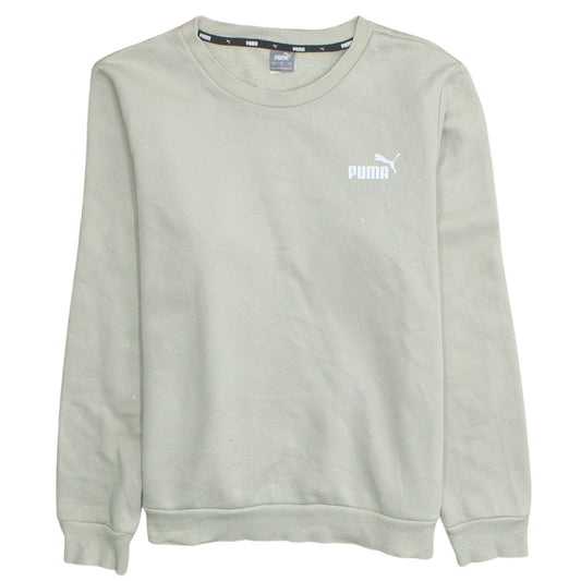 Puma Womens Beige Crew Neck Sweatshirt L Cotton Blend Casual