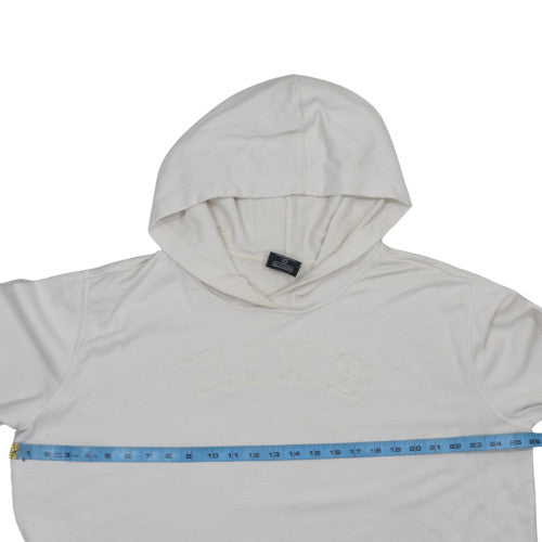 Nike Women's White Pullover Hoodie 1X Cotton Blend Long Sleeve