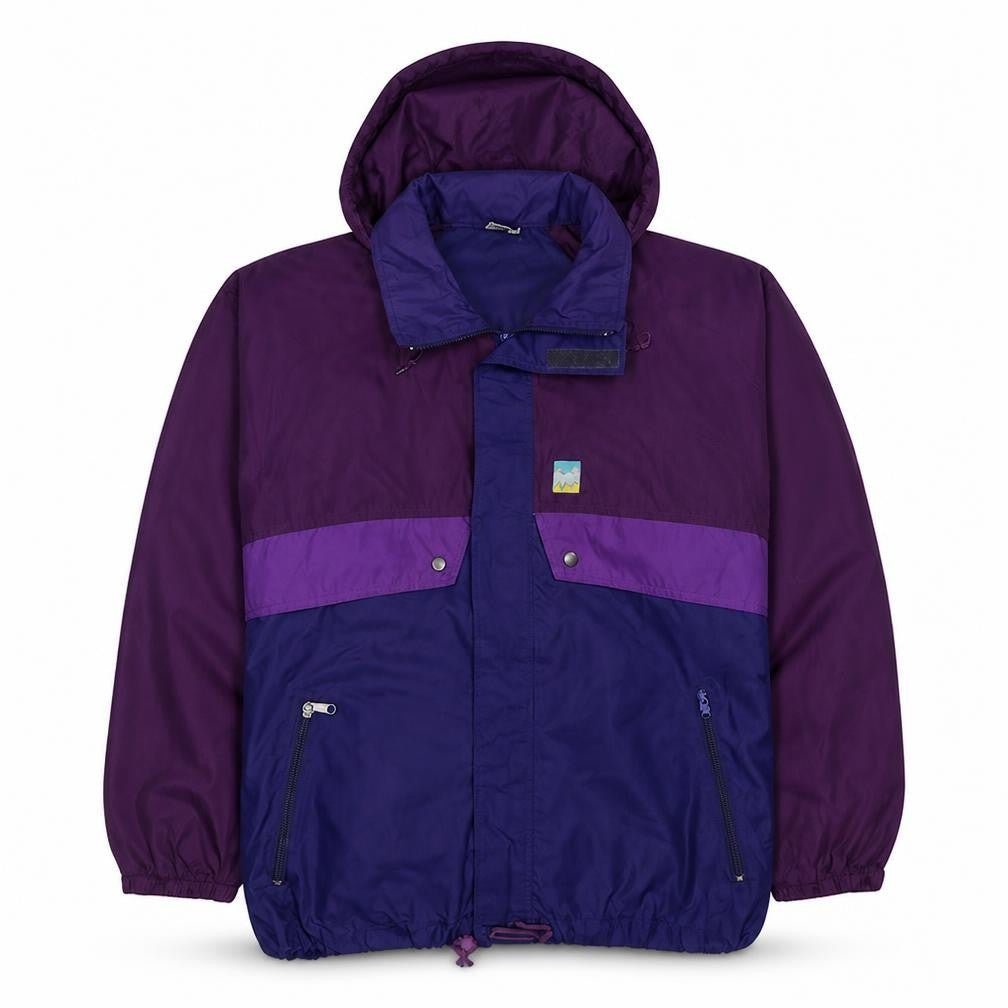Catch and Keep Mens Purple L Windbreaker Hooded Jacket