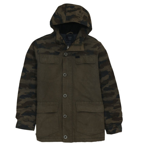 Globe Men's Green Camouflage Hooded Parka Jacket Size M