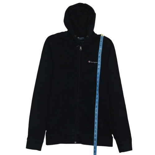 Champion Men's Black Full Zip Hoodie L Cotton Blend