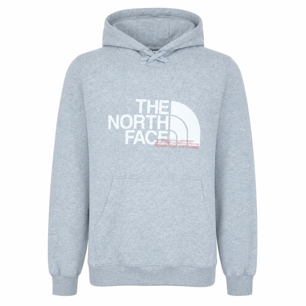The North Face Men's Grey Pullover Hoodie Small Cotton Blend