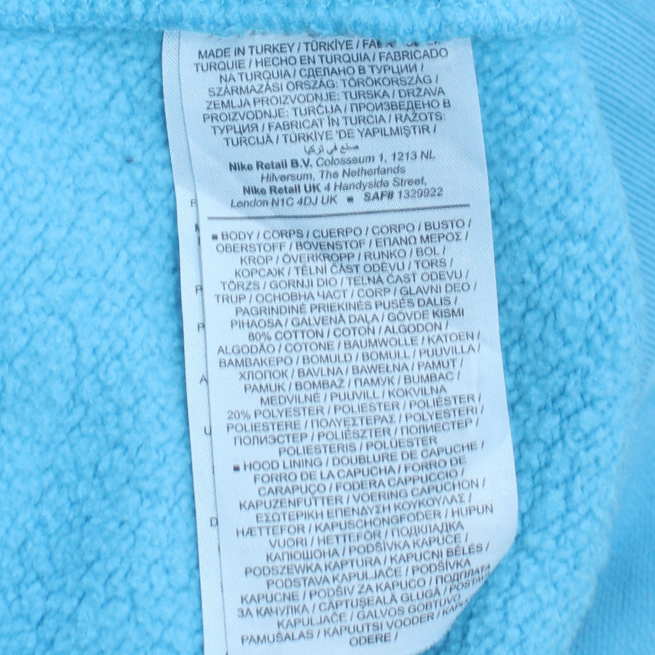 Nike Men's Blue Pullover Hoodie M Logo Graphic Sportswear