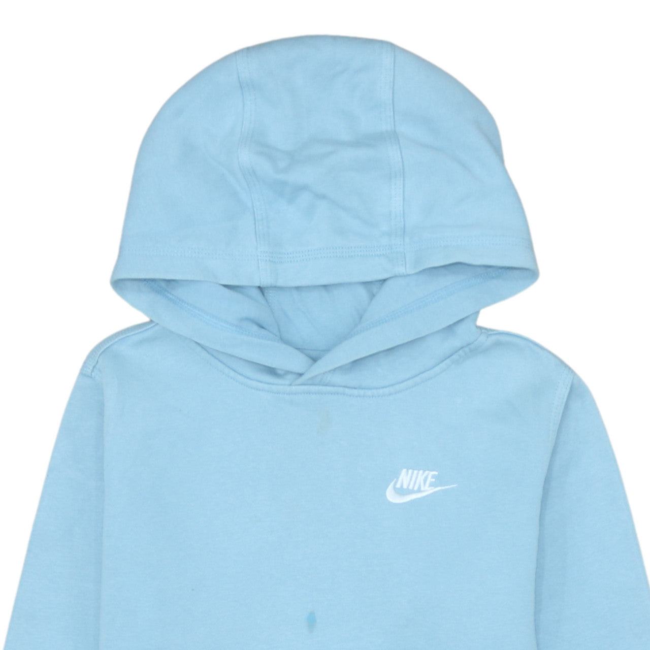 Nike Boys Blue Pullover Hoodie Size 11-12 Years Fleece Logo Sweatshirt