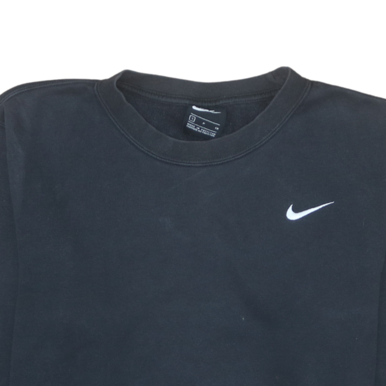 Nike Men's Black Small Crew Neck Pullover Fleece Sweatshirt