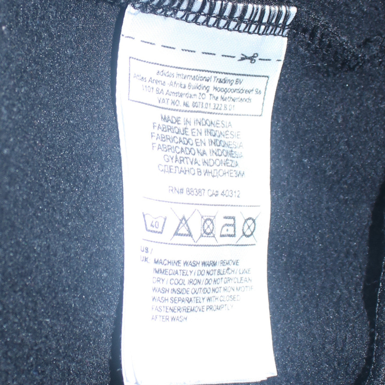 Adidas Boys Black Predator Full Zip Hoodie 15-16 Years
