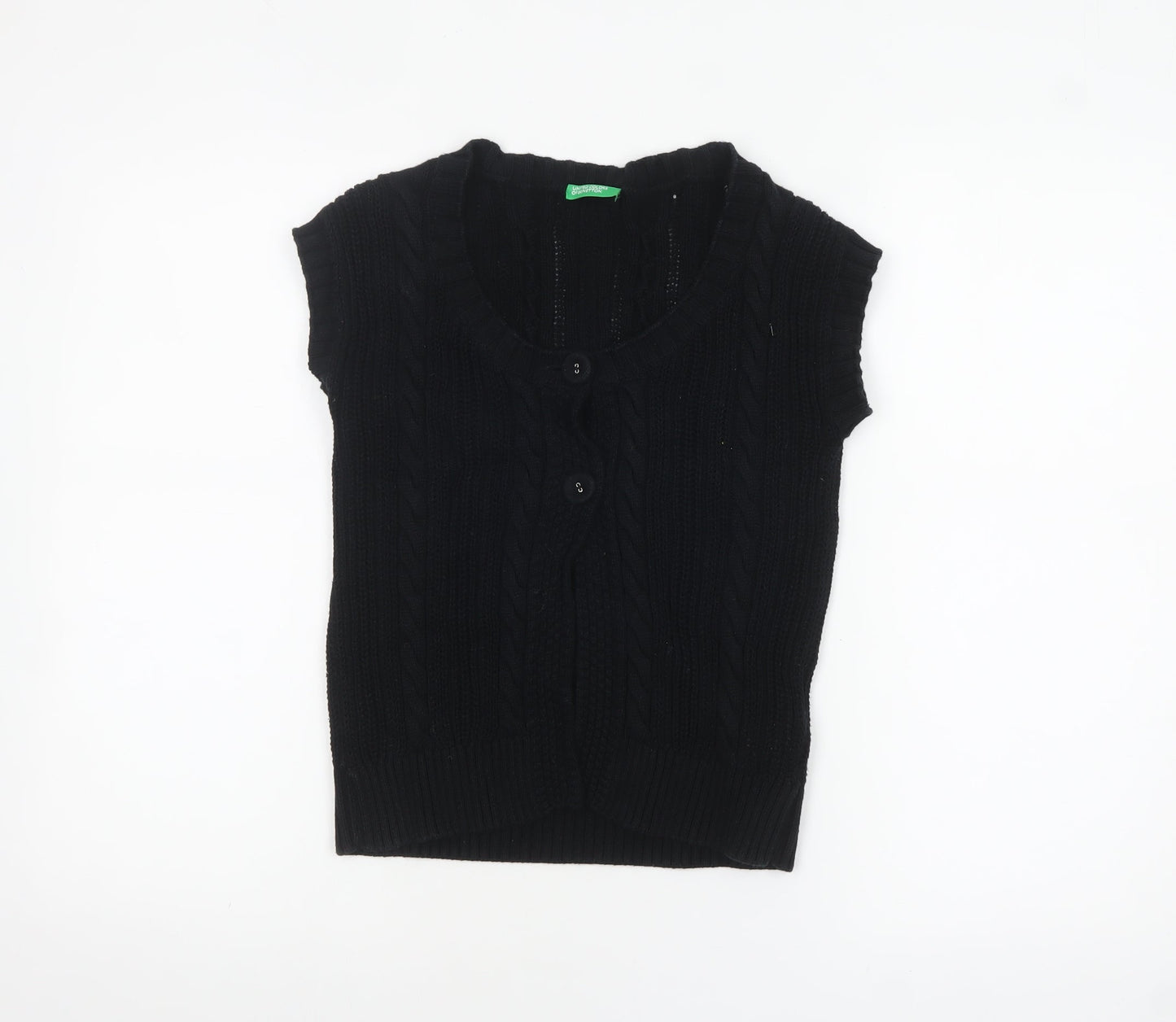 United Colors of Benetton Women's Black Knit Cardigan S